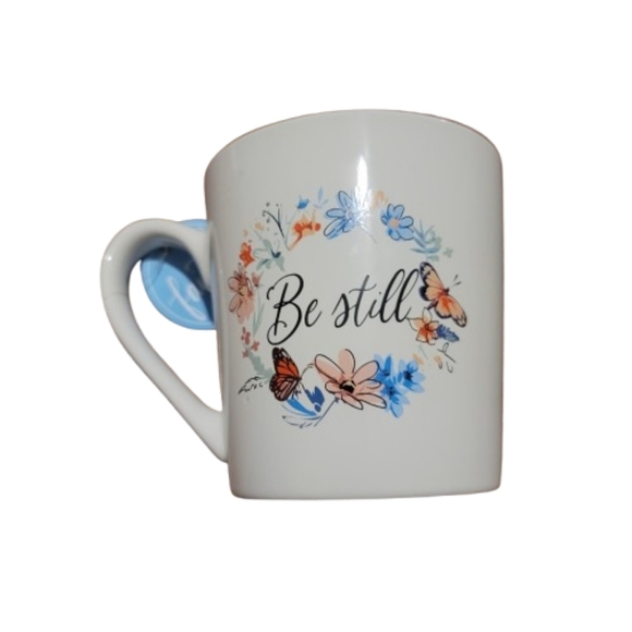 Be still mug white floral butterfly cottagecore mug new - Picture 8 of 8